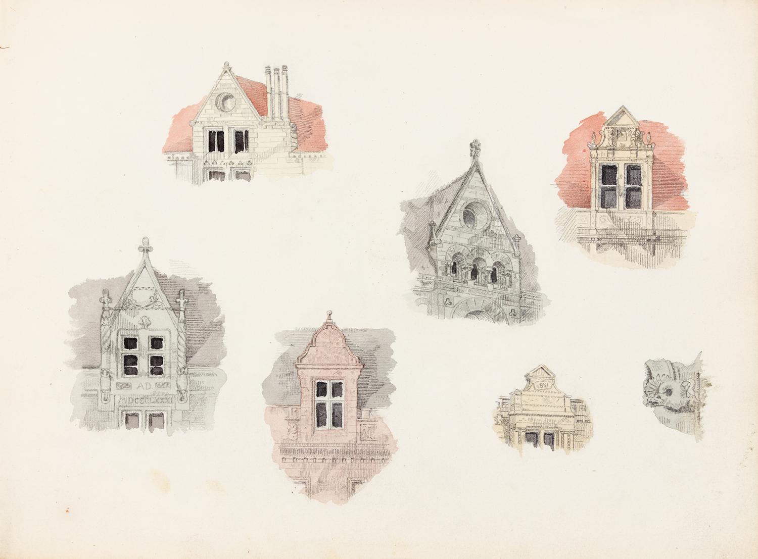 [ARCHITECTURE]. MATZ, Otto (1830-1919). Sketchbook, ca 1880-1885.