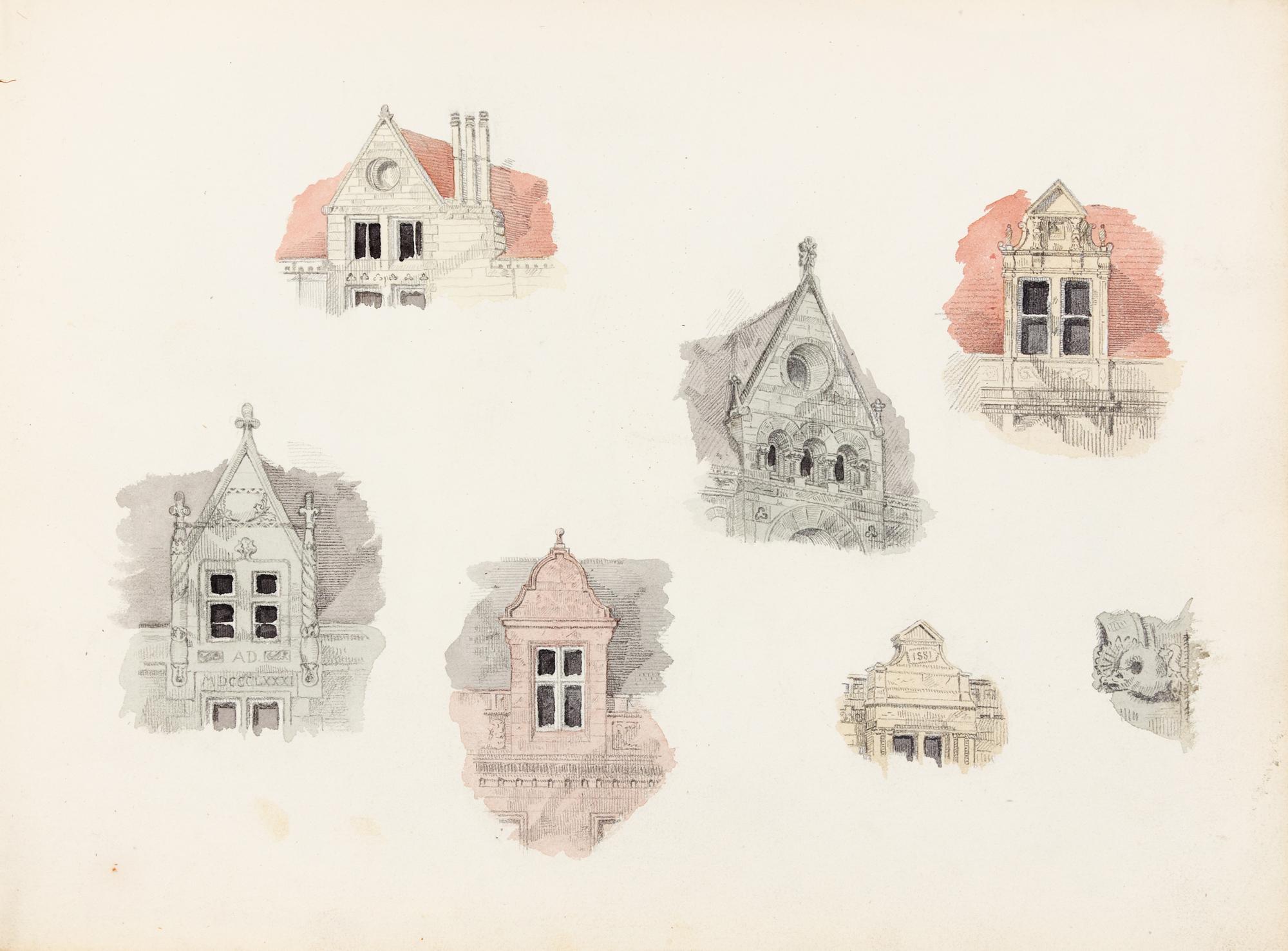 [ARCHITECTURE]. MATZ, Otto (1830-1919). Sketchbook, ca 1880-1885.