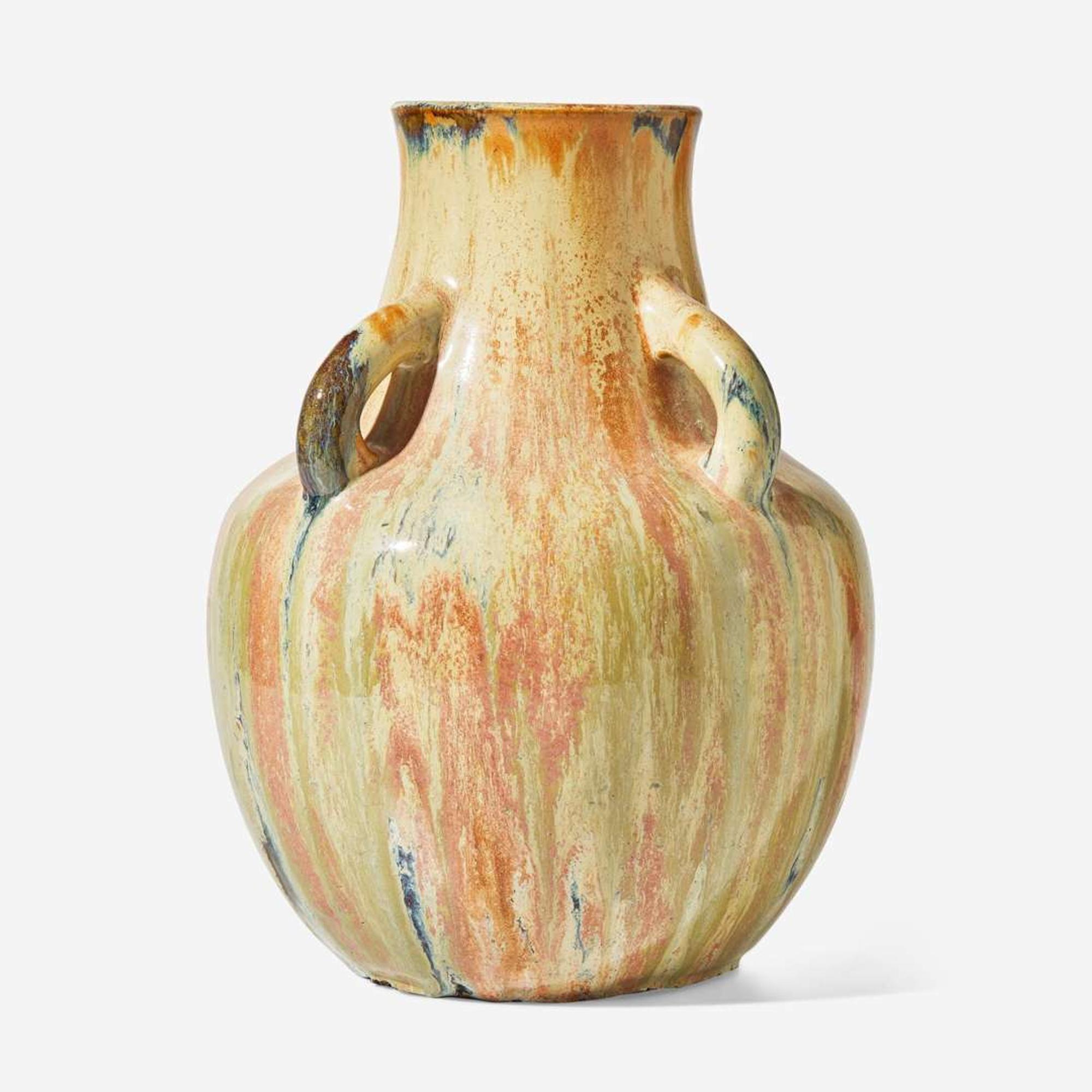A glazed stoneware vase with handles Auguste Delaherche (French, 1857-1940), France, circa 1898