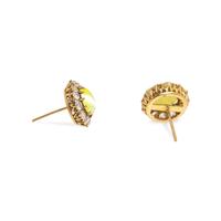 CAT'S EYE CHRYSOBERYL AND DIAMOND EARRINGS