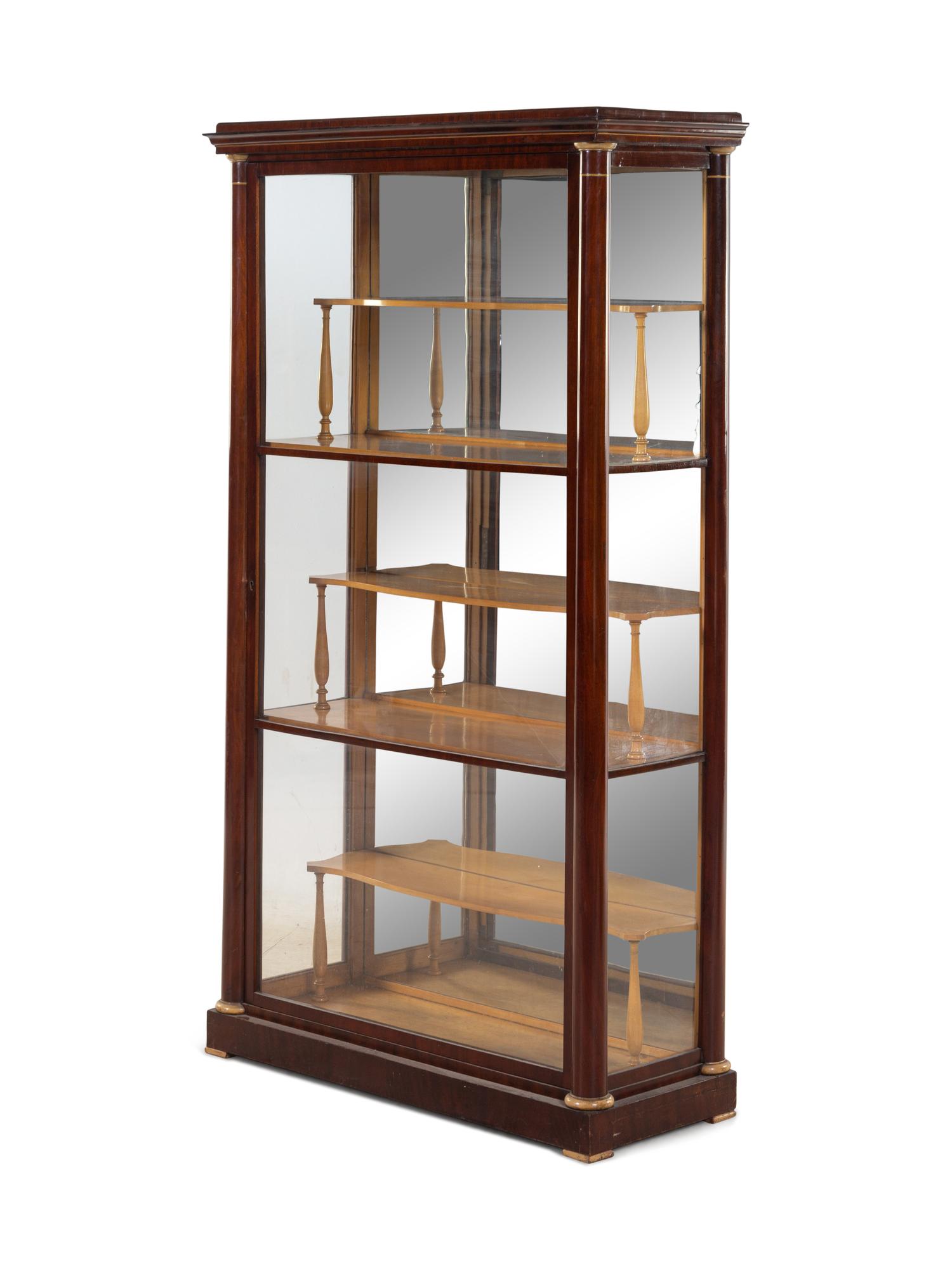A Biedermeier Mahogany Vitrine Cabinet