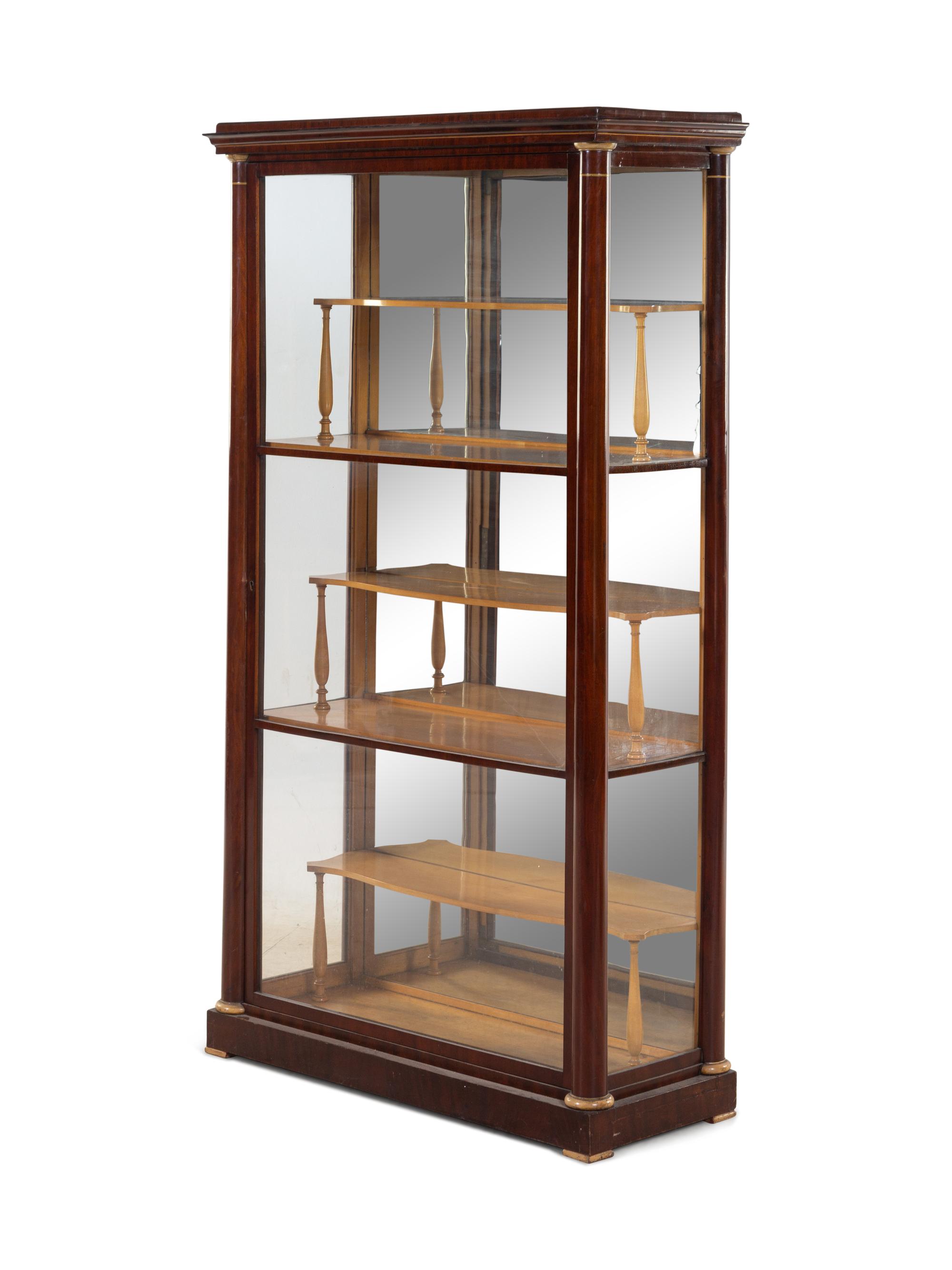 A Biedermeier Mahogany Vitrine Cabinet