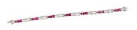 A Platinum, Ruby and Diamond Bracelet, Oscar Heyman, 14.60 dwts.
