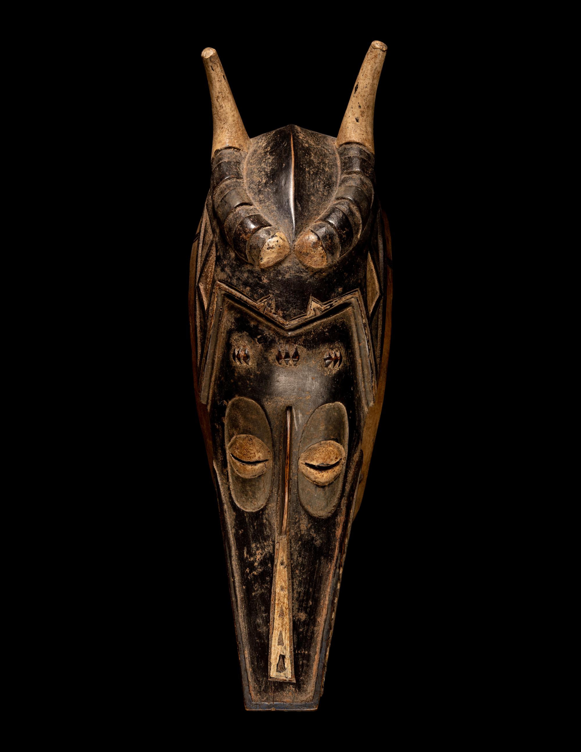 Two Senufo Wood Helmet Masks (Kponyugo)