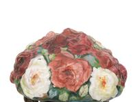 A Pairpoint Puffy Three Color Rose Table Lamp