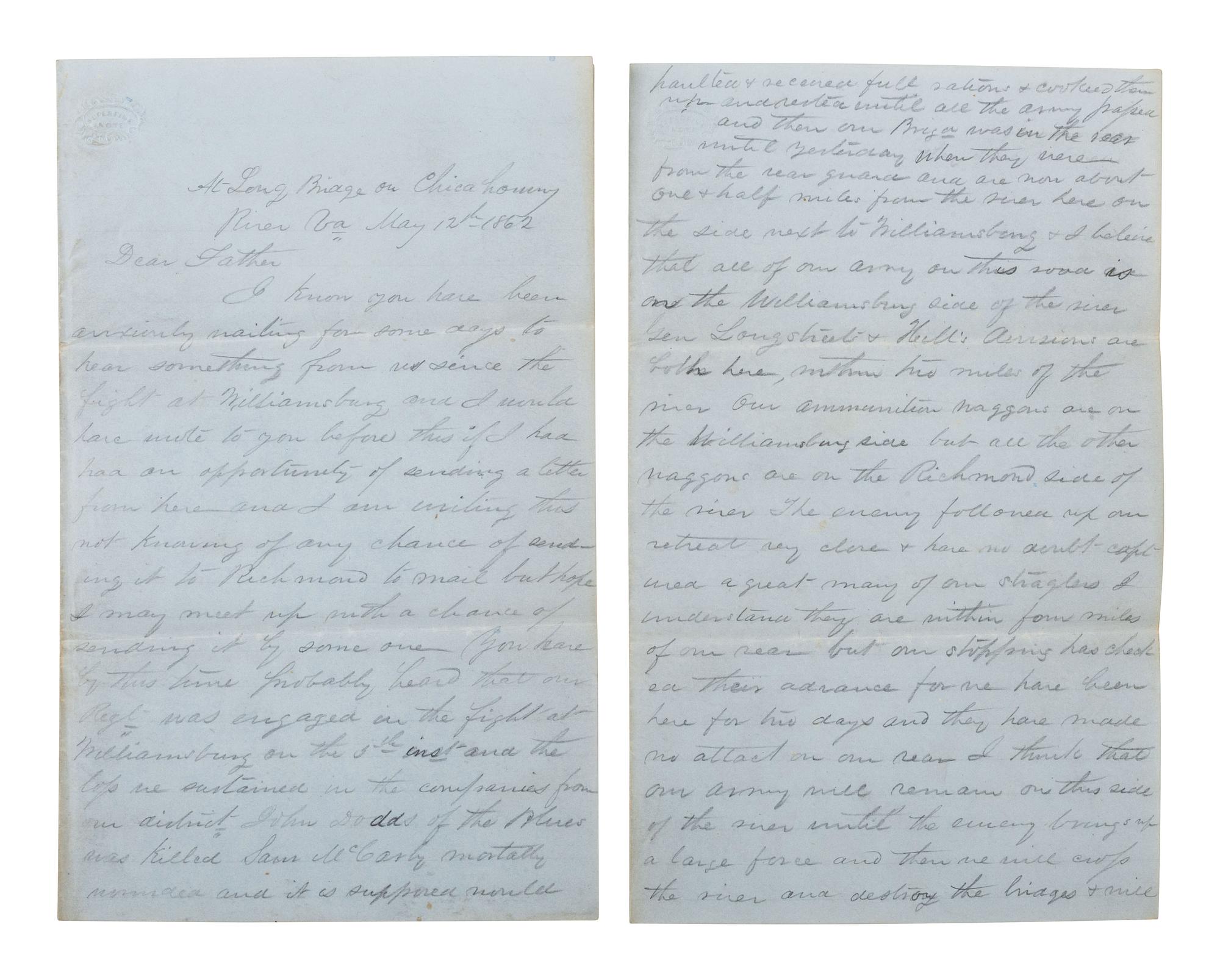 [CIVIL WAR]. Civil War archive of Ordnance Sgt. David H. Wilson (1831-1863), Co. F, 6th South Carolina Infantry, including war-date letters, diary, and photographs.