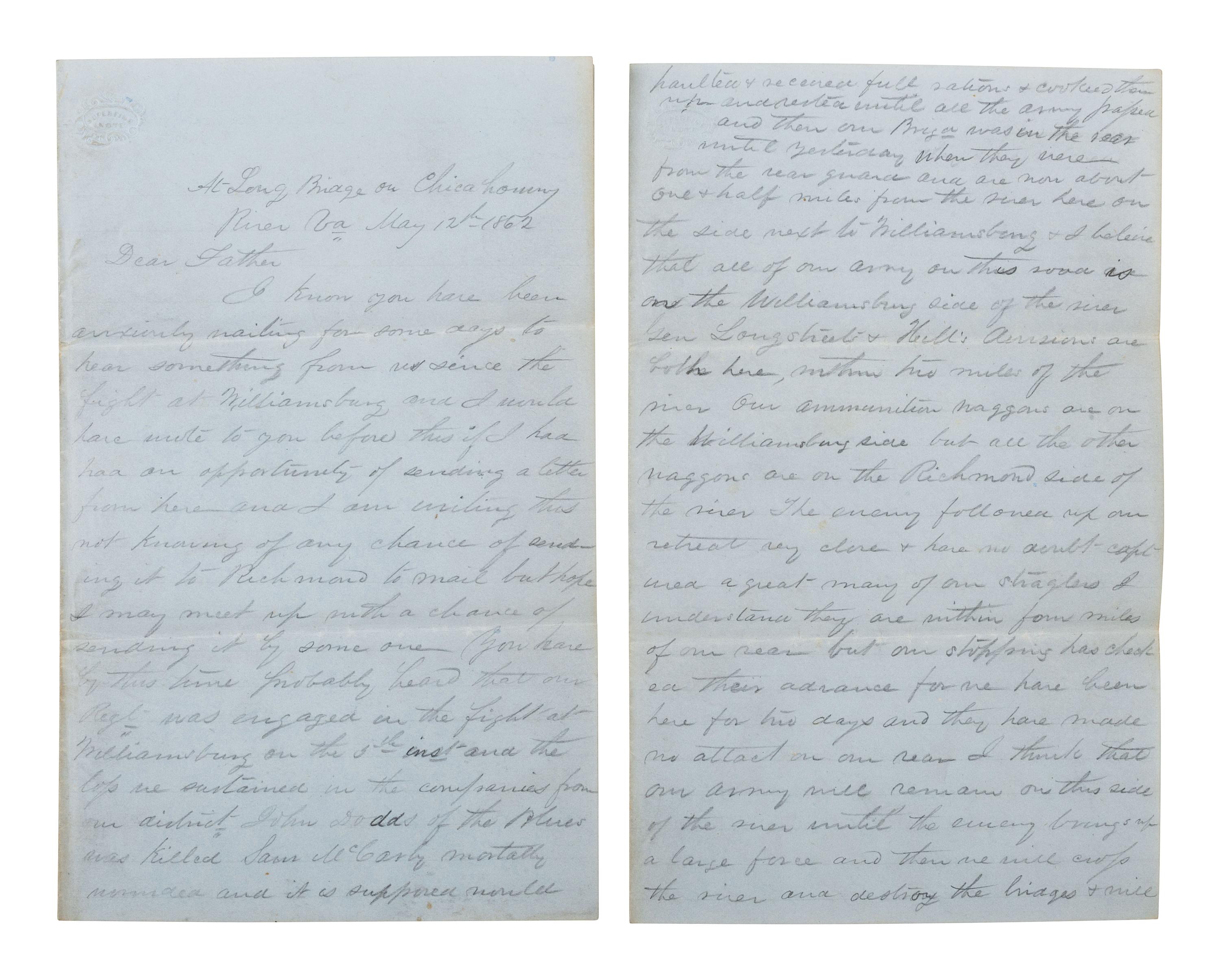[CIVIL WAR]. Civil War archive of Ordnance Sgt. David H. Wilson (1831-1863), Co. F, 6th South Carolina Infantry, including war-date letters, diary, and photographs.