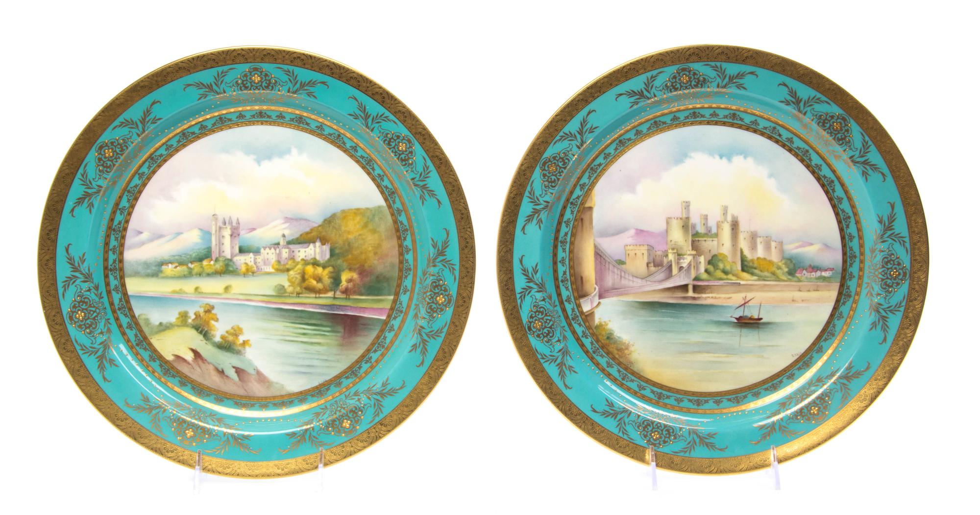 A Pair of Minton Porcelain Chargers, SECOND HALF 19TH CENTURY, Diameter 13 inches. — SECOND HALF 19TH CENTURY,