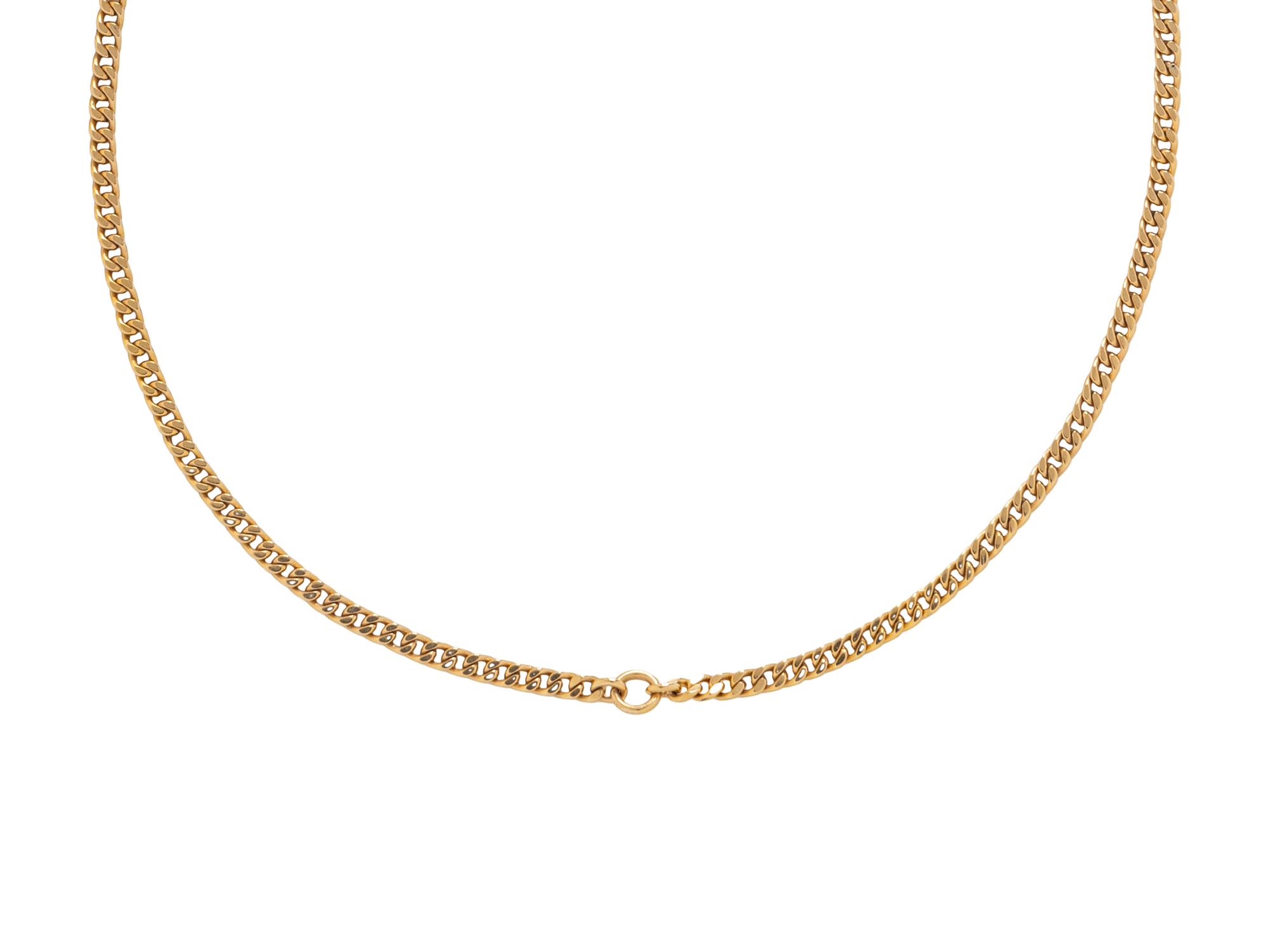 YELLOW GOLD WATCH CHAIN NECKLACE