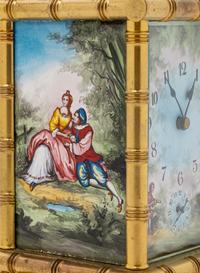 A Continental Gilt Metal and Enameled Carriage Clock