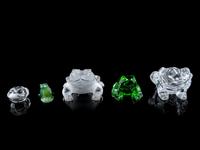 A Group of Five Glass Frogs