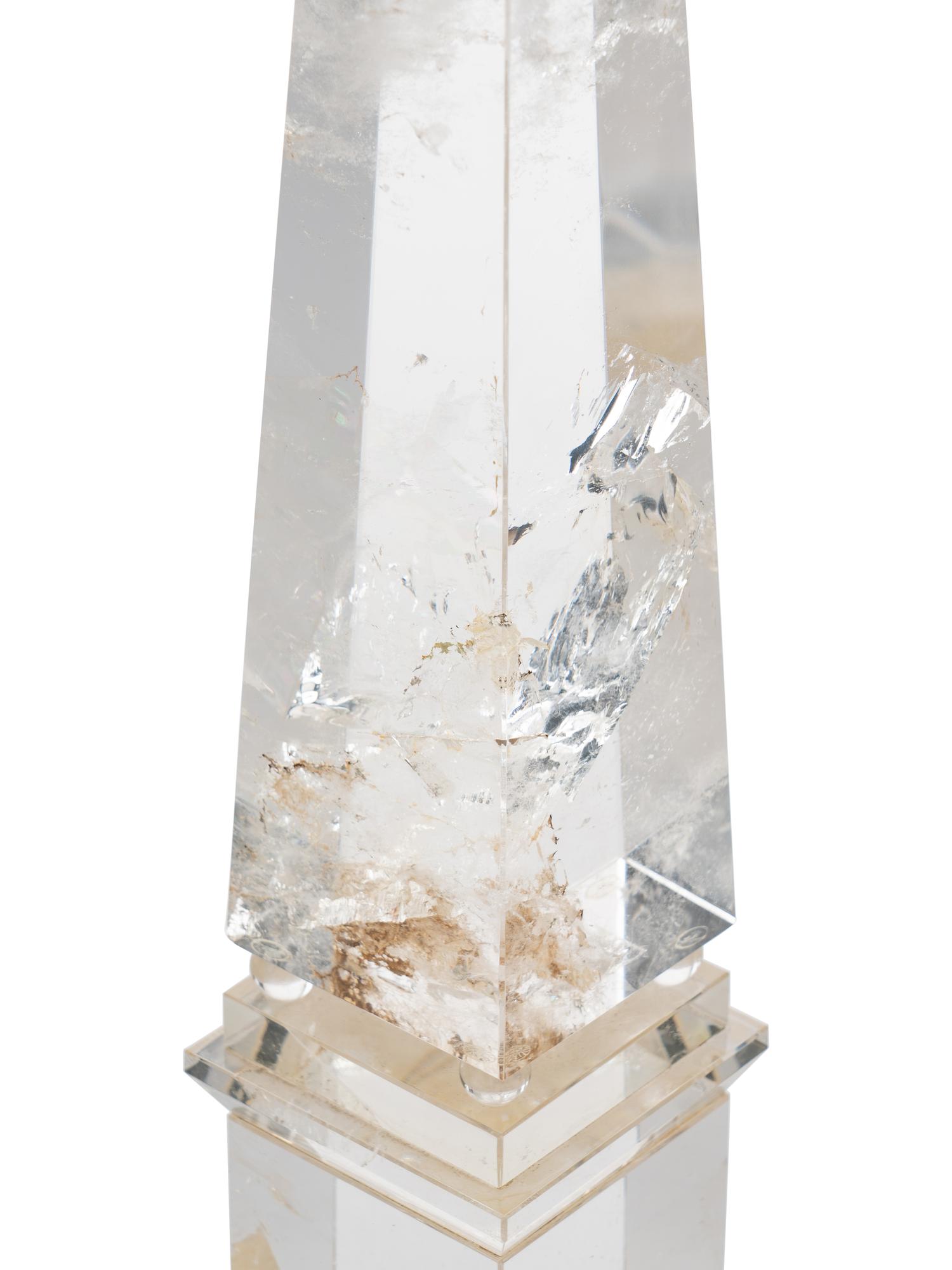 A Set of Four Rock Crystal Obelisks