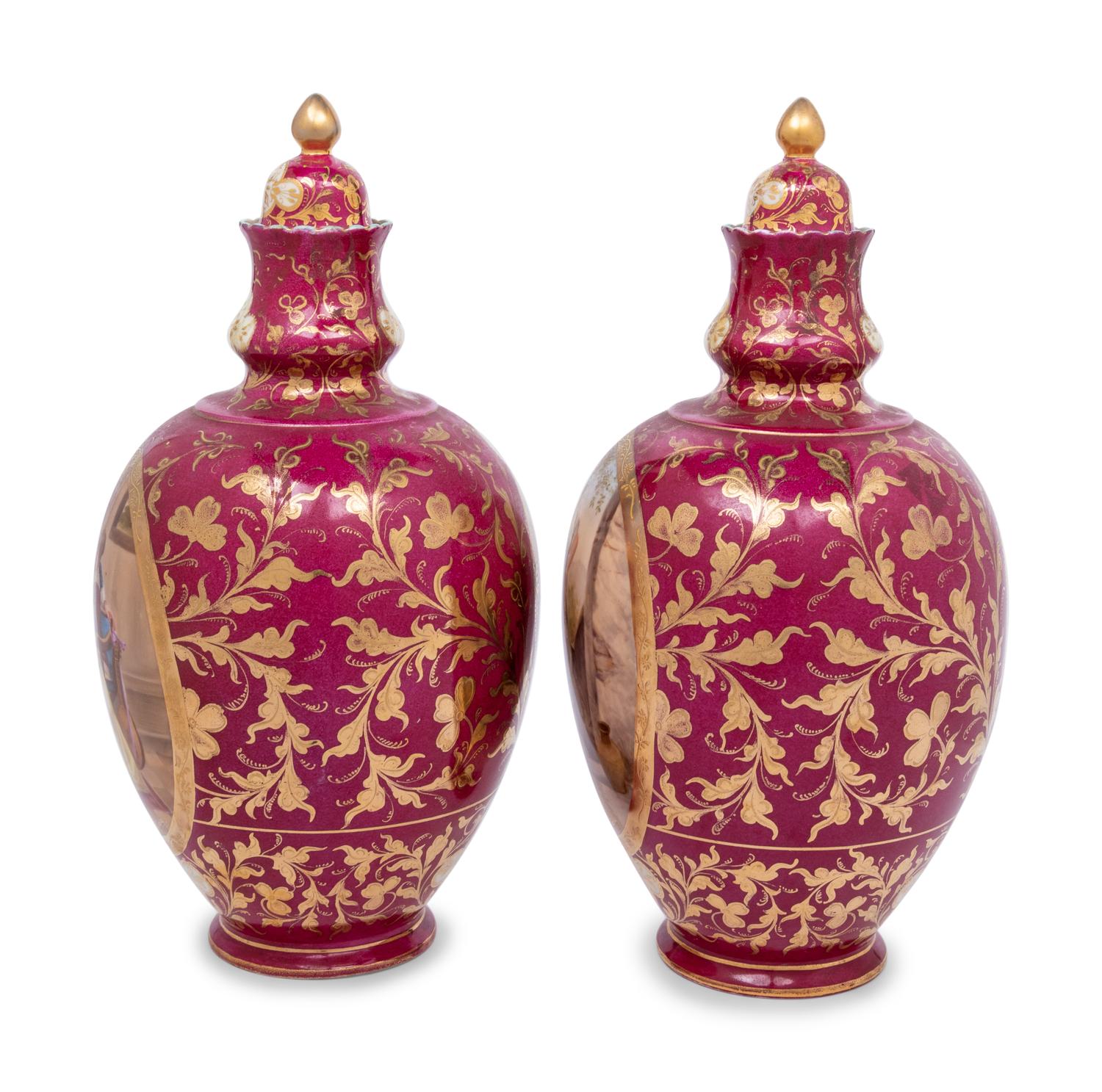 A Pair of Vienna Porcelain Urns