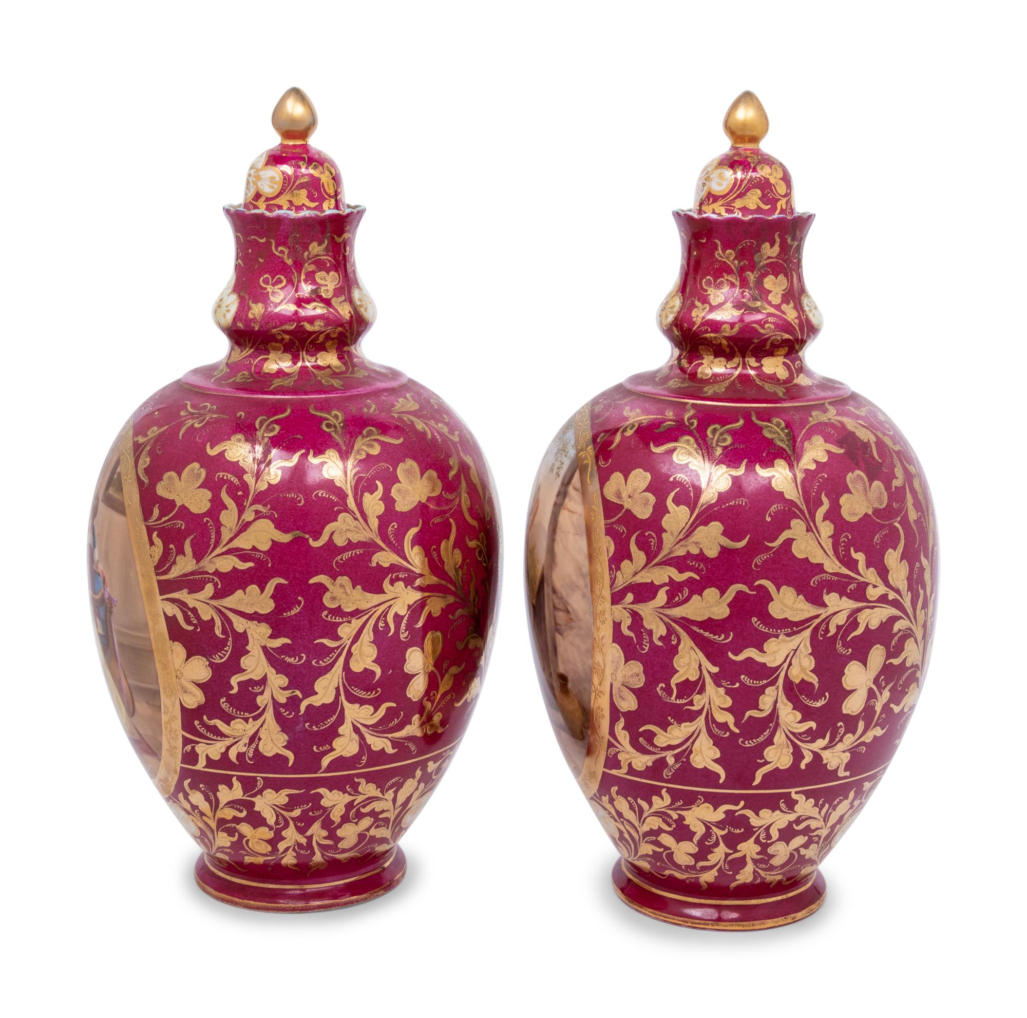A Pair of Vienna Porcelain Urns