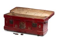 An English Painted Leather Trunk