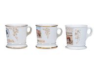 Three Farmer's Porcelain Occupational Shaving Mugs