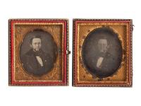 [EARLY PHOTOGRAPHY]. A collection of pairs cased images featuring the same male subjects highlighted by a stereodaguerreotype, including: