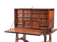 A Spanish Marquetry Vargueño and Stand