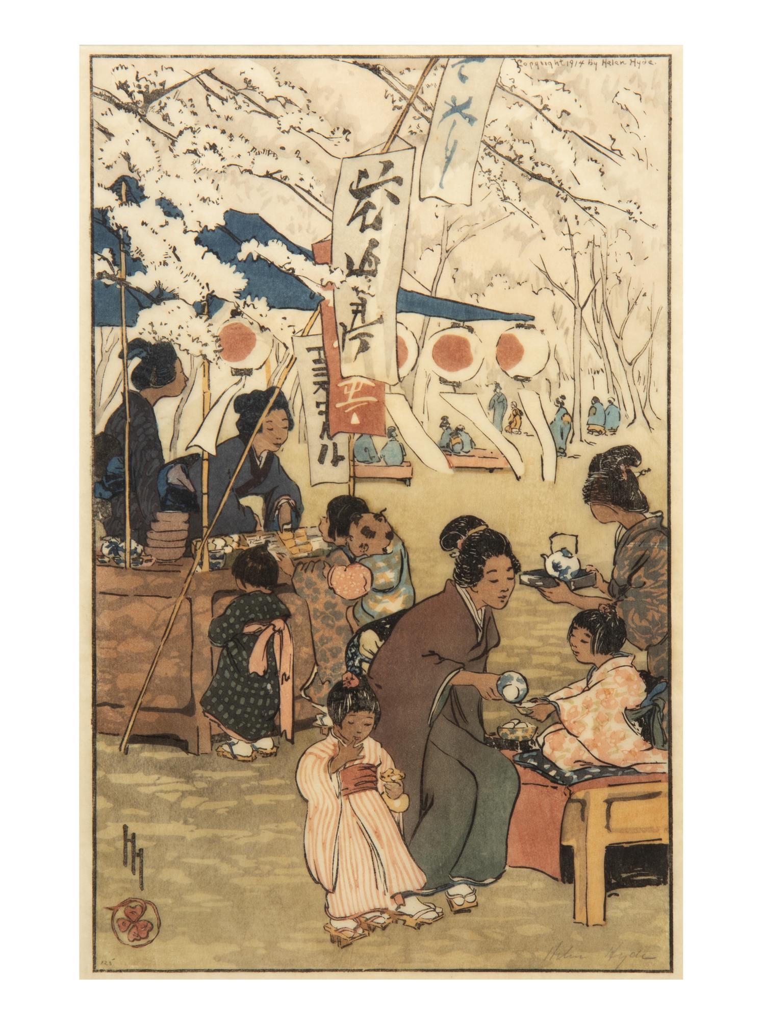 A Group of Four Woodcuts by Helen Hyde (American, 1868-1919)