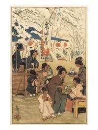 A Group of Four Woodcuts by Helen Hyde (American, 1868-1919)