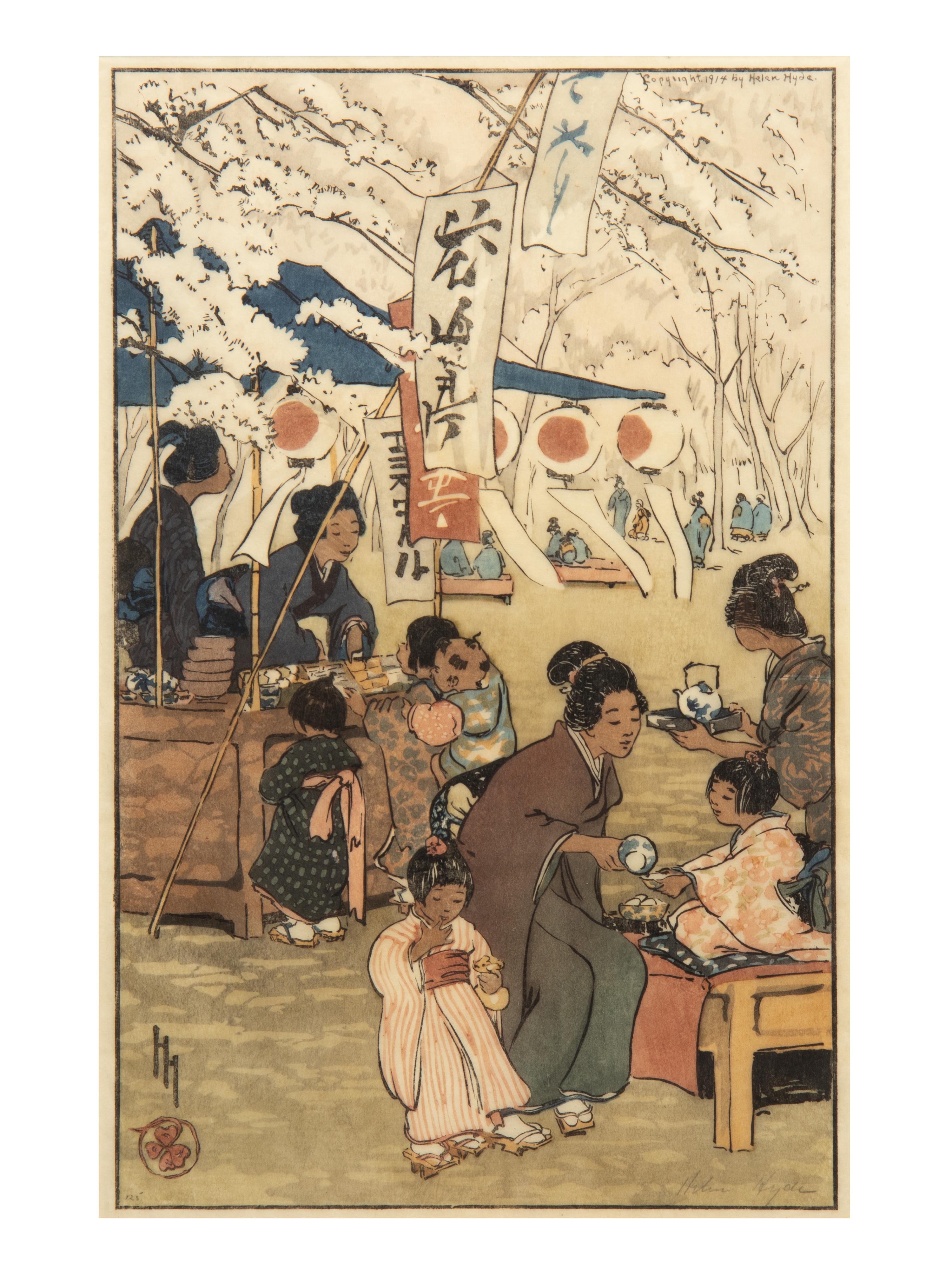 A Group of Four Woodcuts by Helen Hyde (American, 1868-1919)