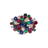 JULIUS COHEN, MULTIGEM AND DIAMOND BROOCH