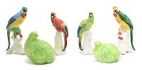 A Collection of Six Glazed Ceramic Birds Height of tallest 9 1/4 inches. — 20TH CENTURY