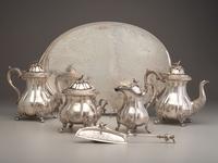 A Thomas Whartenby Coin Silver Five-Piece Tea and Coffee Service