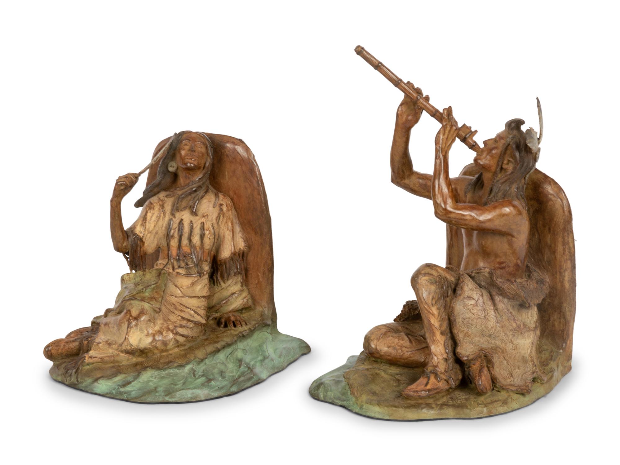 Pair of Bookends: Maiden and Flute Player , edition 9/50