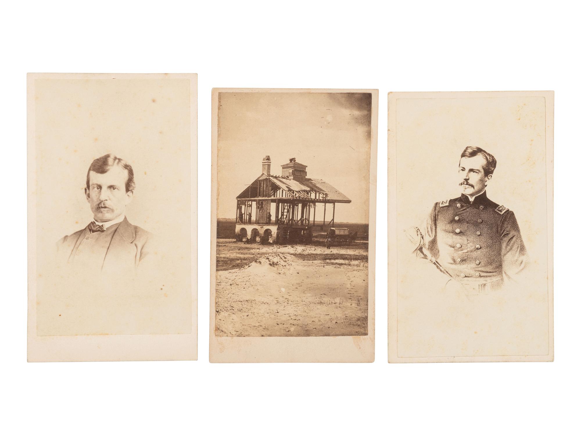 [US COLORED TROOPS]. A group of 10 CDVs featuring officers of the 54th and 55th Massachusetts Regiments, USCT.