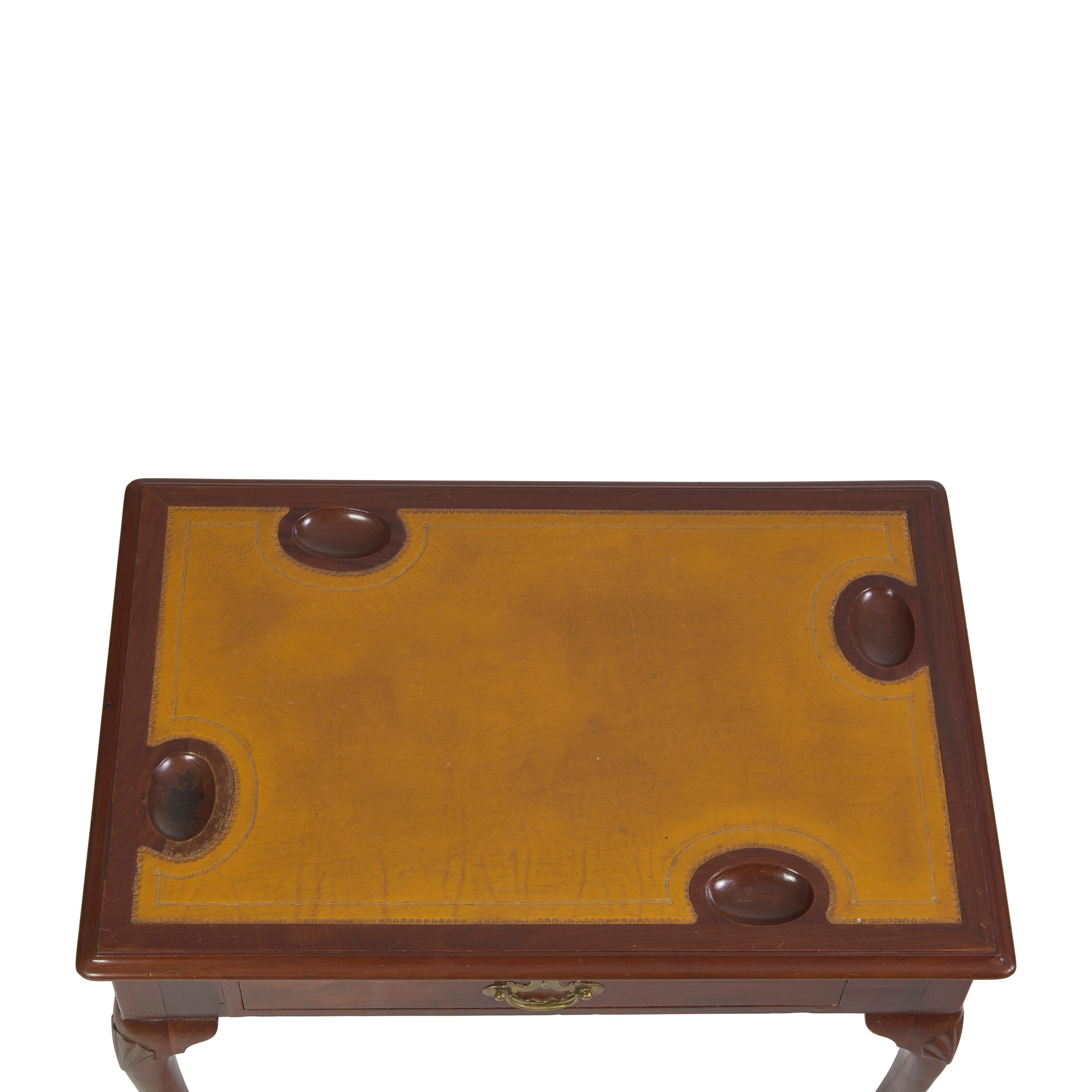 An Irish George II Mahogany and Tooled Leather Gaming Table