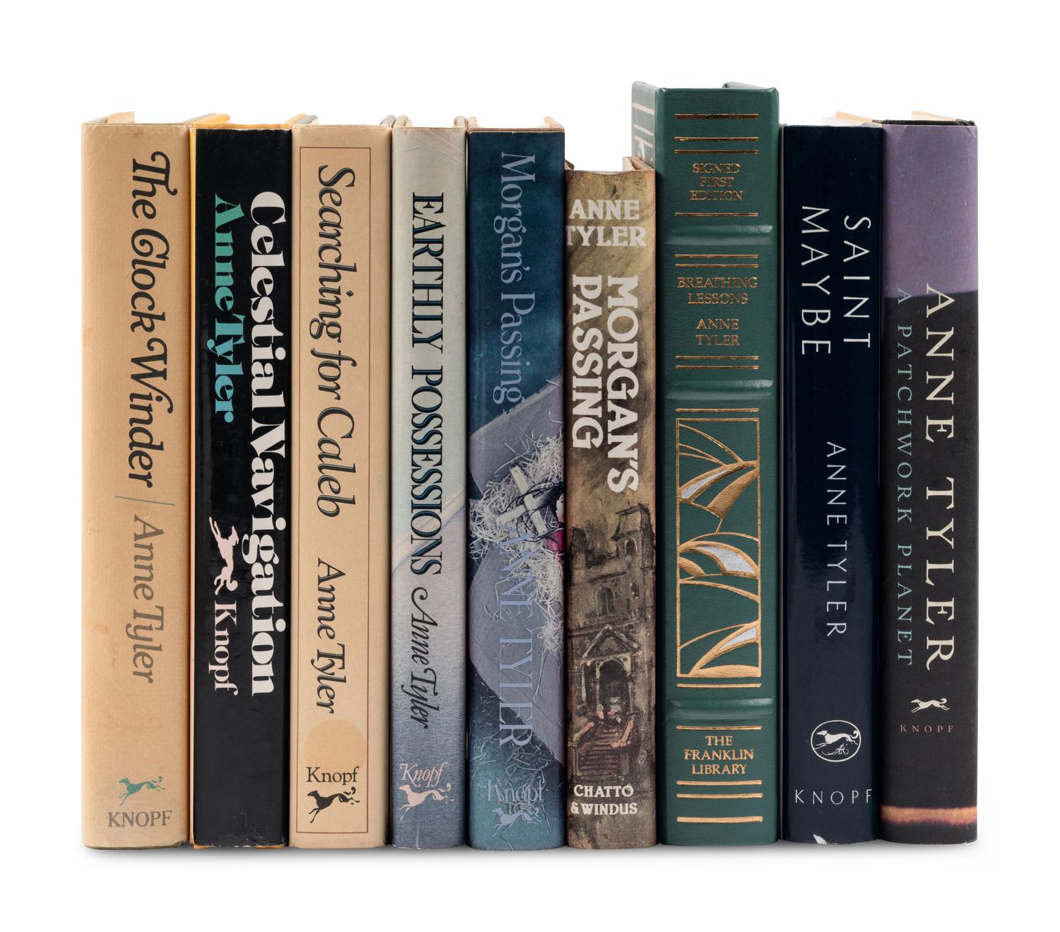 TYLER, Anne (b. 1941). A group of 9 FIRST EDITIONS, MANY INSCRIBED OR SIGNED BY TYLER, comprising: