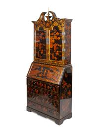 A Georgian Style Chinoiserie-Decorated Secretary