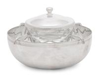 A Christofle Silver-Plate and Glass Caviar Server