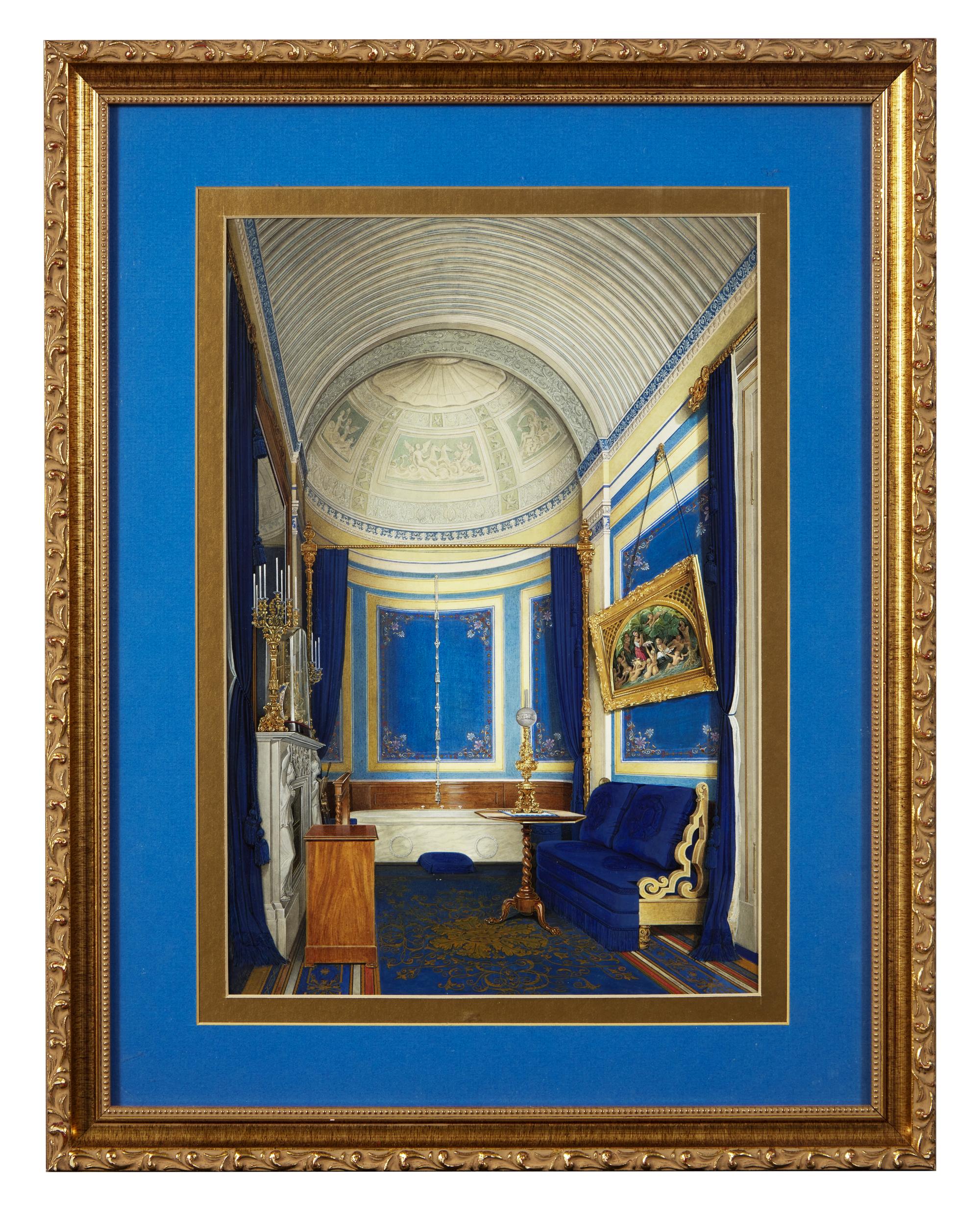 The Bathroom of Grand Princess Maria Alexandrovna , from Interiors of the Winter Palace , 1852