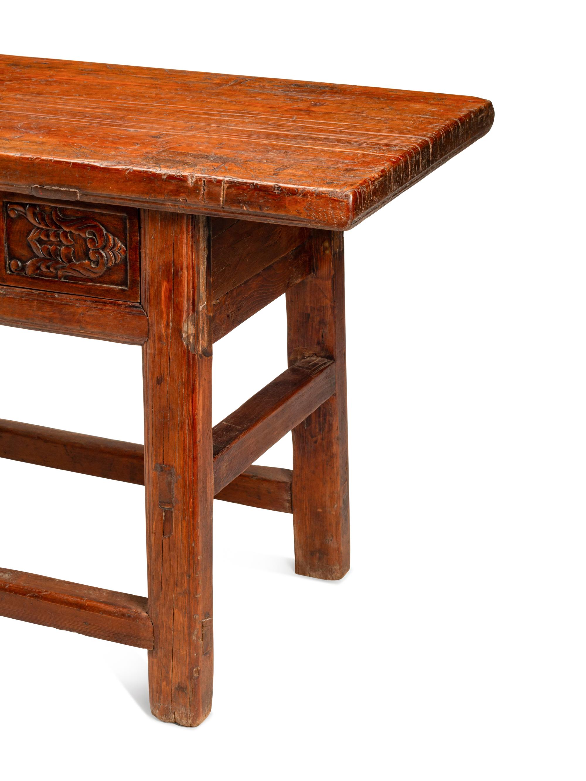 A Spanish Baroque Style Walnut Trestle Table