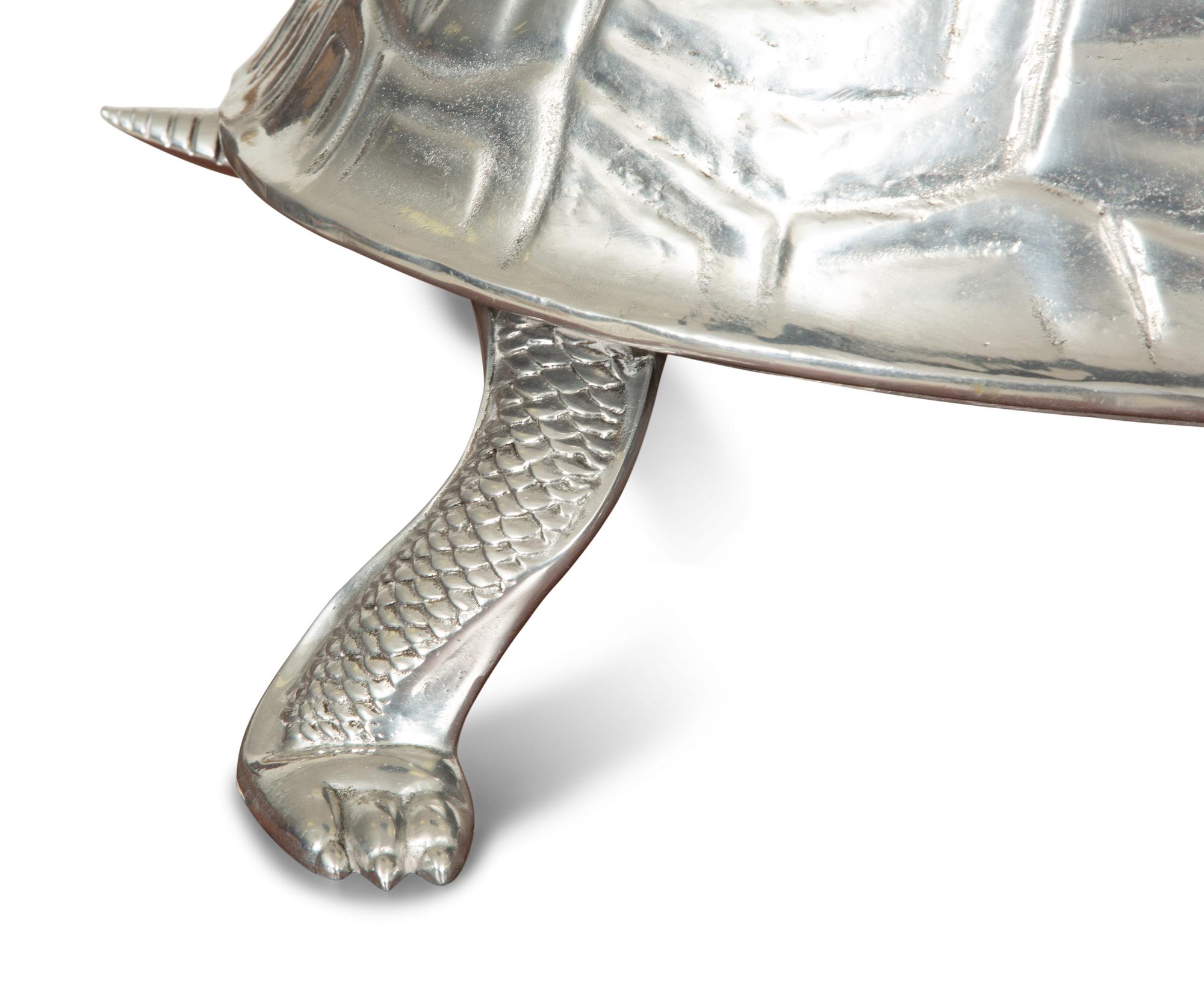 A Monumental Arthur Court Silver Aluminum Turtle Meat Dome