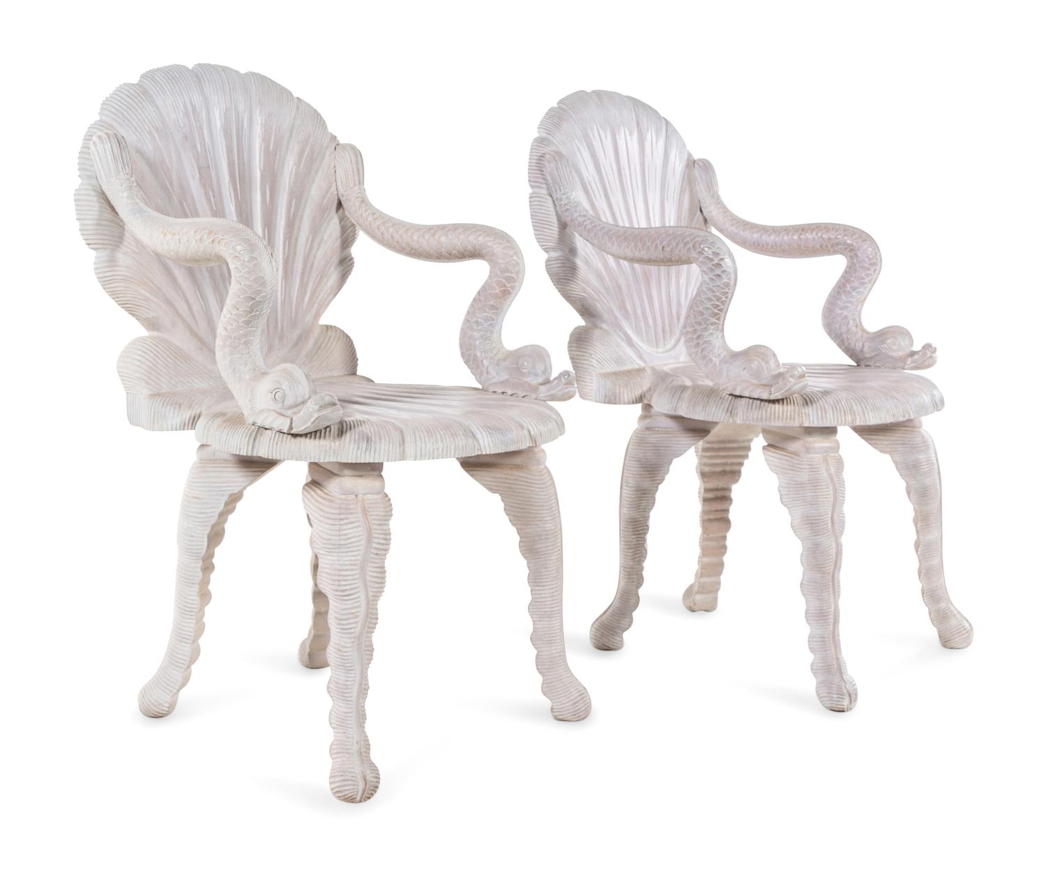 A Pair of Venetian Style Grotto Armchairs