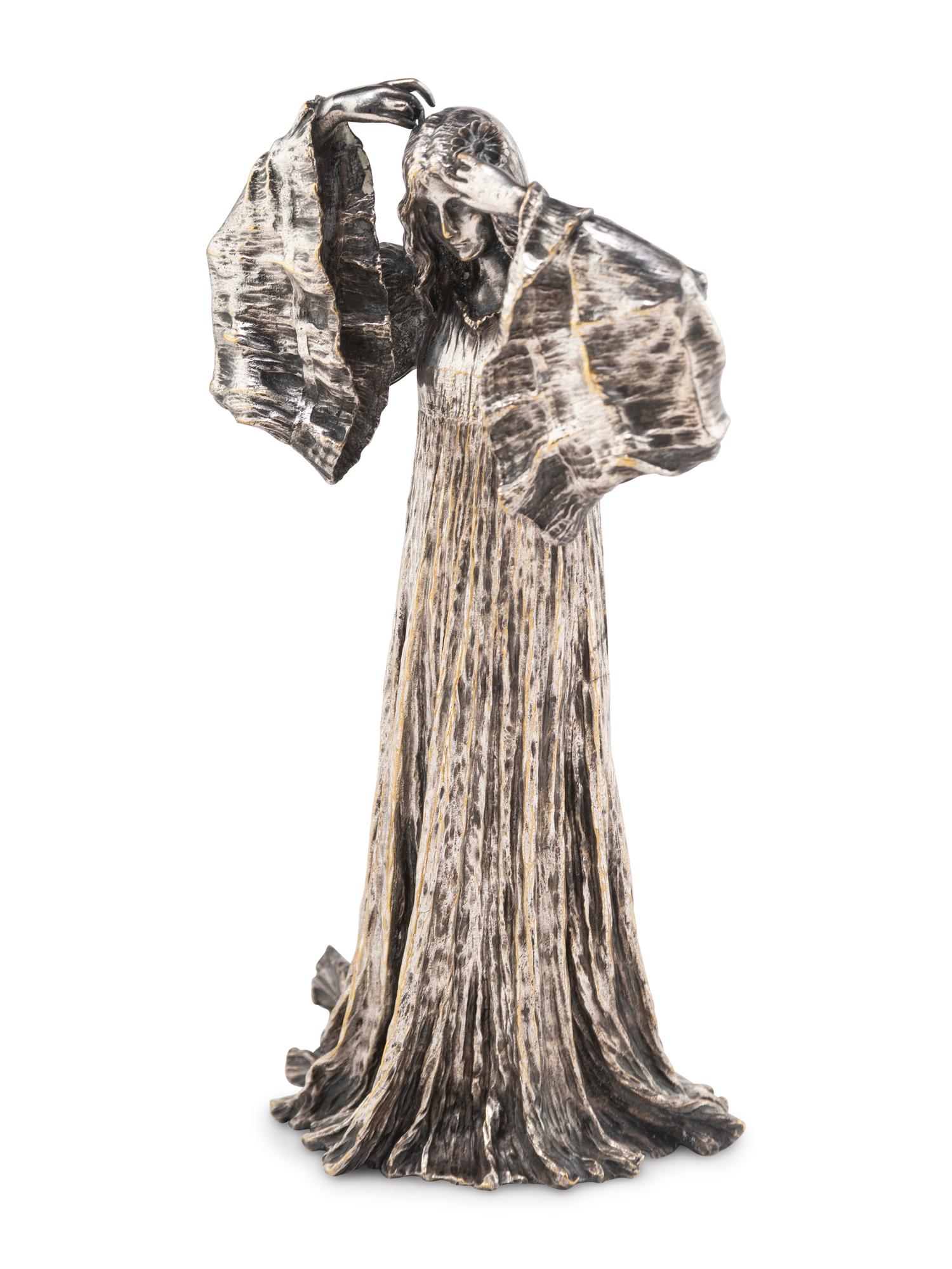 A Silvered Bronze Figure of Marguerite After Agathon Leonard
