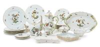 A Herend Porcelain Partial Dinner Service Height of coffee pot 10 1/4 inches.