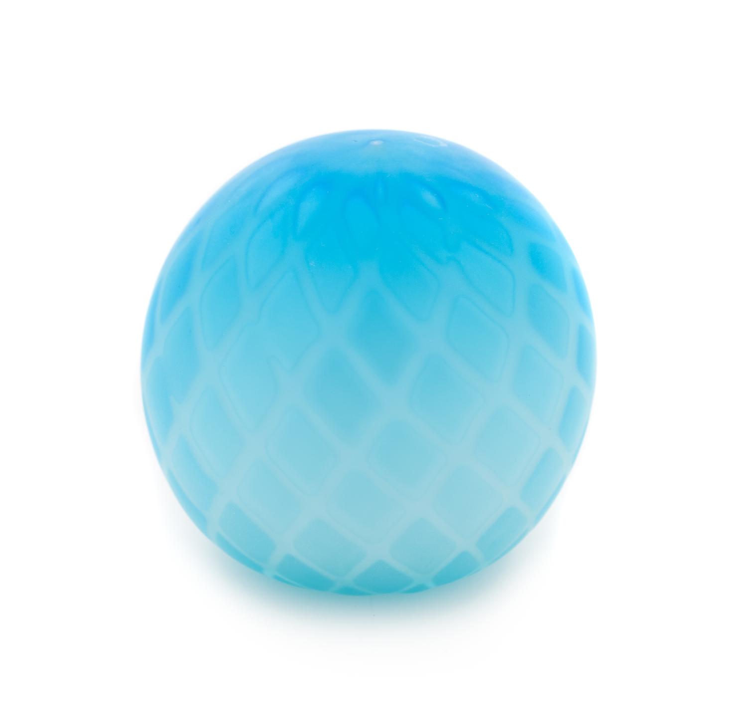 A Hollow Blue Satin Frosted Paperweight Diameter 3 3/4 inches