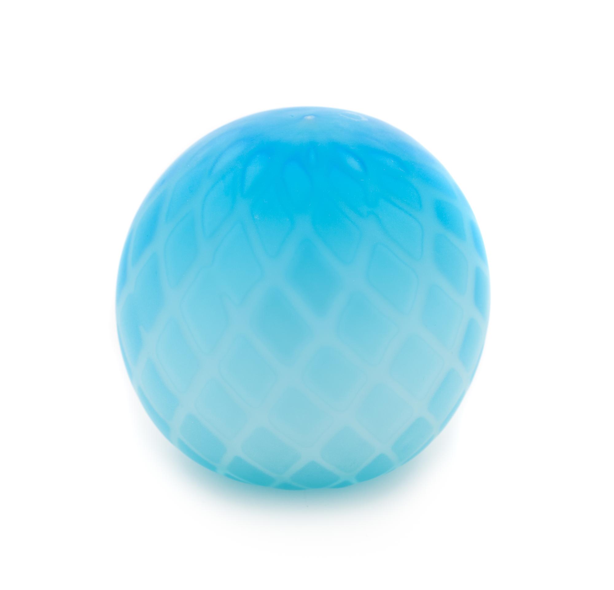 A Hollow Blue Satin Frosted Paperweight Diameter 3 3/4 inches