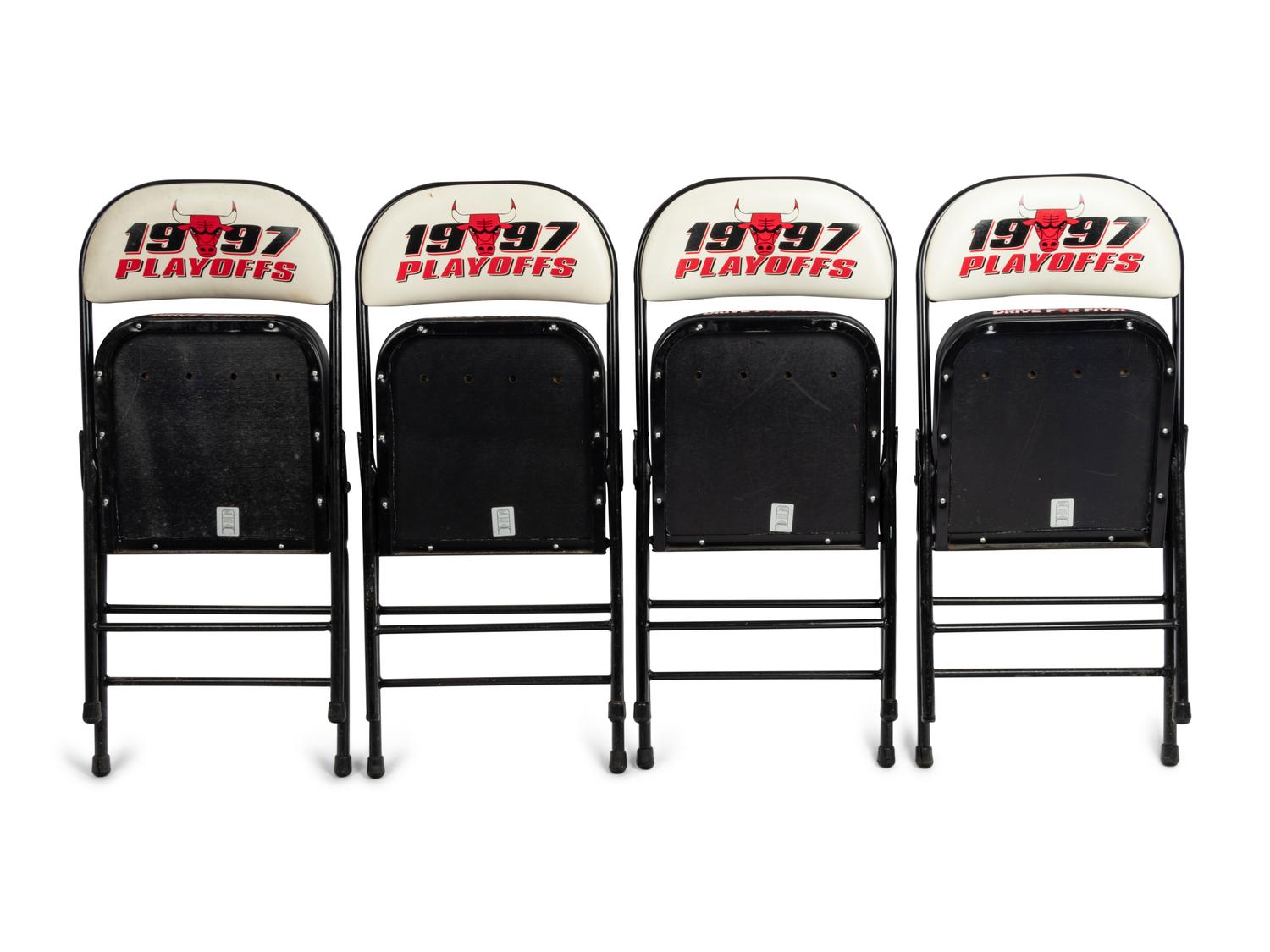 A Group of Four 1997 Chicago Bulls Michael Jordan "Last Dance" Era United Center Stadium Chairs,
