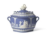 A William Adams Jasperware Covered Sugar Dish