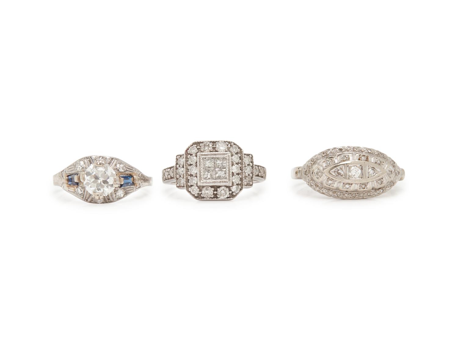 COLLECTION OF DIAMOND RINGS