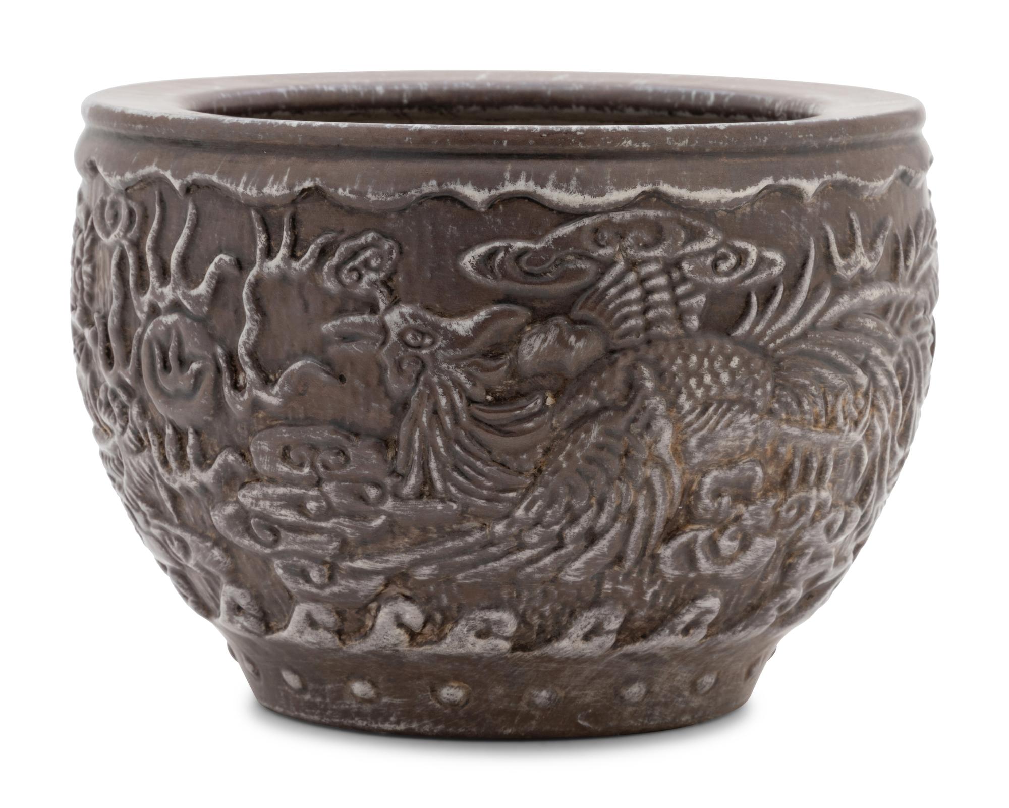 A Small Chinese Silver Glazed Porcelain Fish Bowl