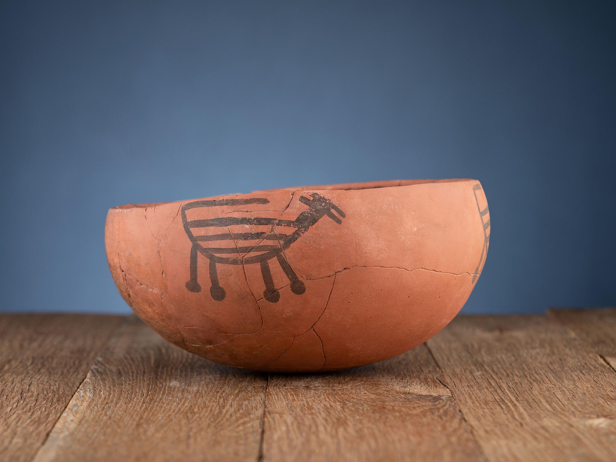 Pinedale Black-on-Red and St. Johns Polychrome Pottery Bowls