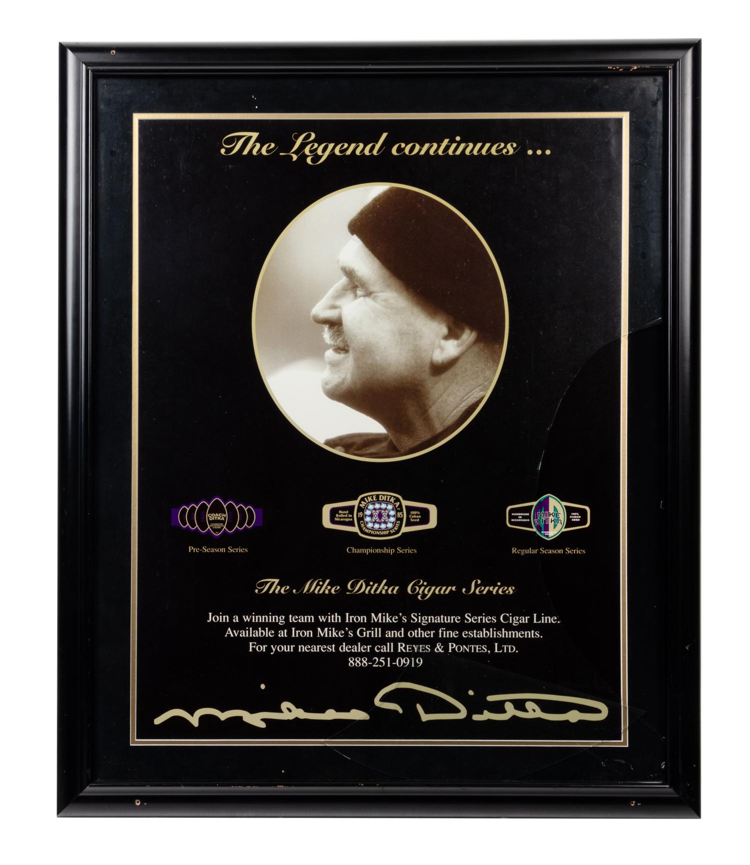 A Group of Five Advertisements Formerly Displayed at Mike Ditka’s Restaurant