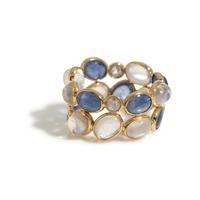 MOONSTONE, TANZANITE AND DIAMOND RING