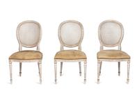 A Set of Ten Louis XV Style Painted Dining Chairs